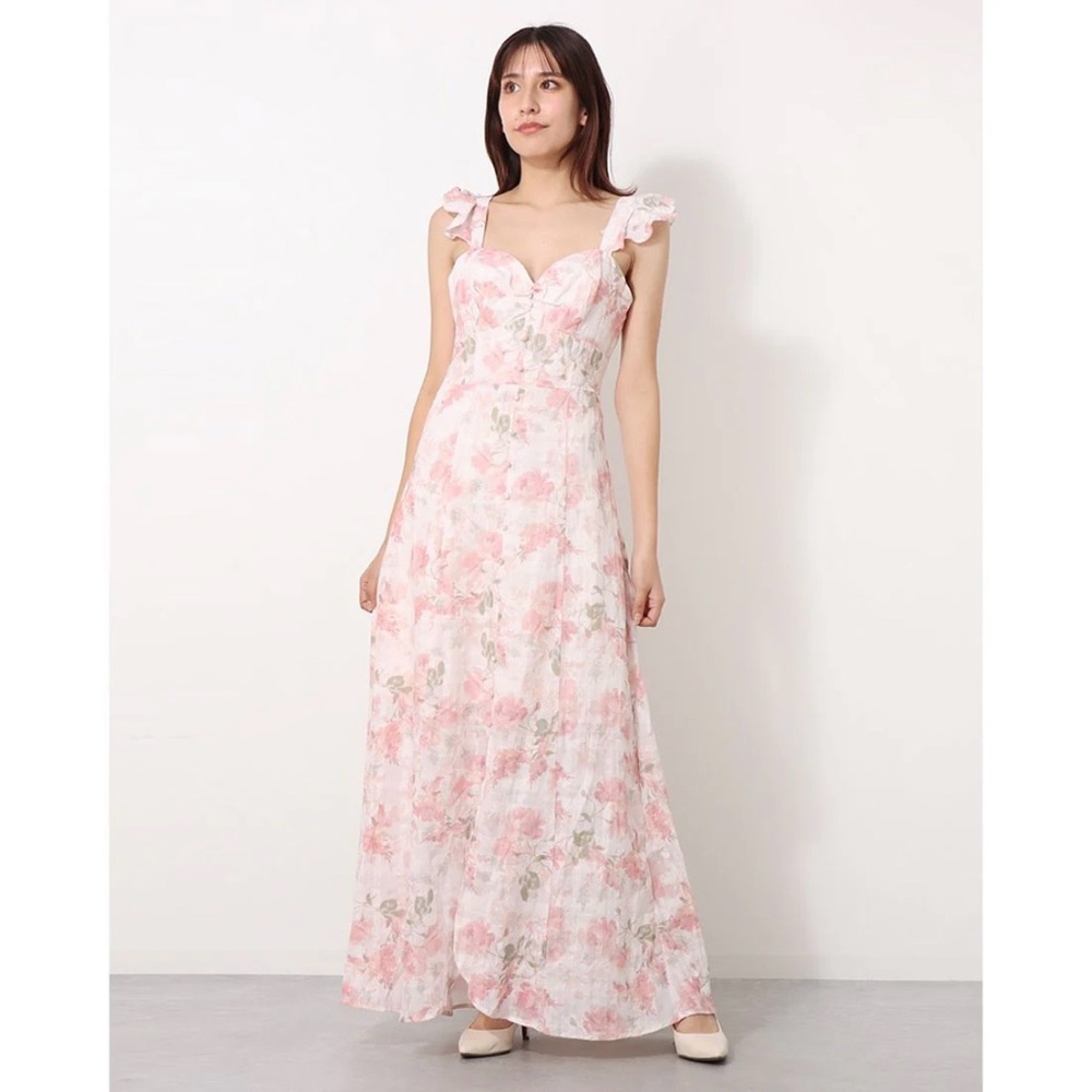 Guess Pink Floral Maxi Dress